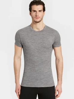 Outlet Rewoolution ADARA - t-shirt in merino mesh 180 gr per uomo in colore grigio