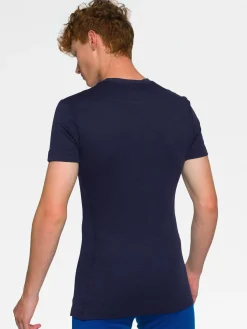 Hot Rewoolution ADARA - t-shirt in merino mesh 180 gr  per uomo in colore blu