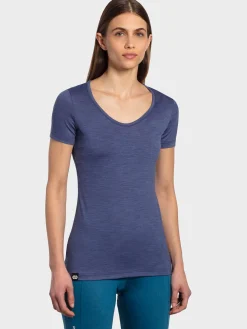 Hot Rewoolution ALEXANDRIA - t-shirt in merino jersey 140 gr per donna in colore blu