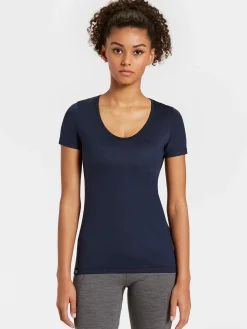 New Rewoolution ALEXANDRIA - t-shirt in merino jersey 140 gr per donna in colore blu