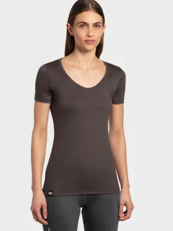Online Rewoolution ALEXANDRIA - t-shirt in merino jersey 140 gr per donna in colore marrone