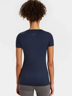 New Rewoolution ALEXANDRIA - t-shirt in merino jersey 140 gr  per donna in colore blu