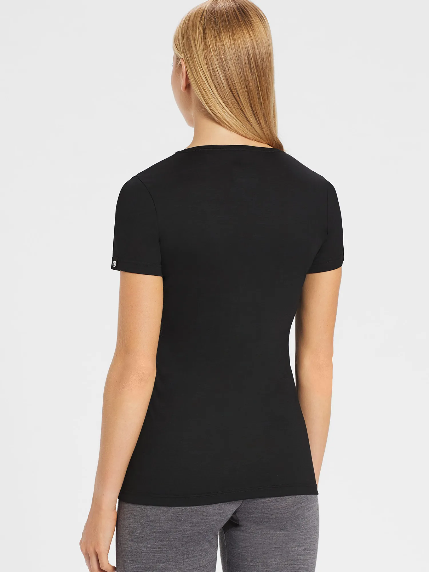 New Rewoolution ALEXANDRIA - t-shirt in merino jersey 140 gr per donna in colore nero