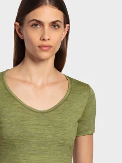 New Rewoolution ALEXANDRIA - t-shirt in merino jersey 140 gr  per donna in colore verde