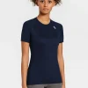 Discount Rewoolution ALI - t-shirt in merino jersey 190 gr per donna in colore blu