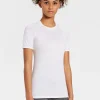 Online Rewoolution ALI - t-shirt in merino jersey 190 gr per donna in colore bianco