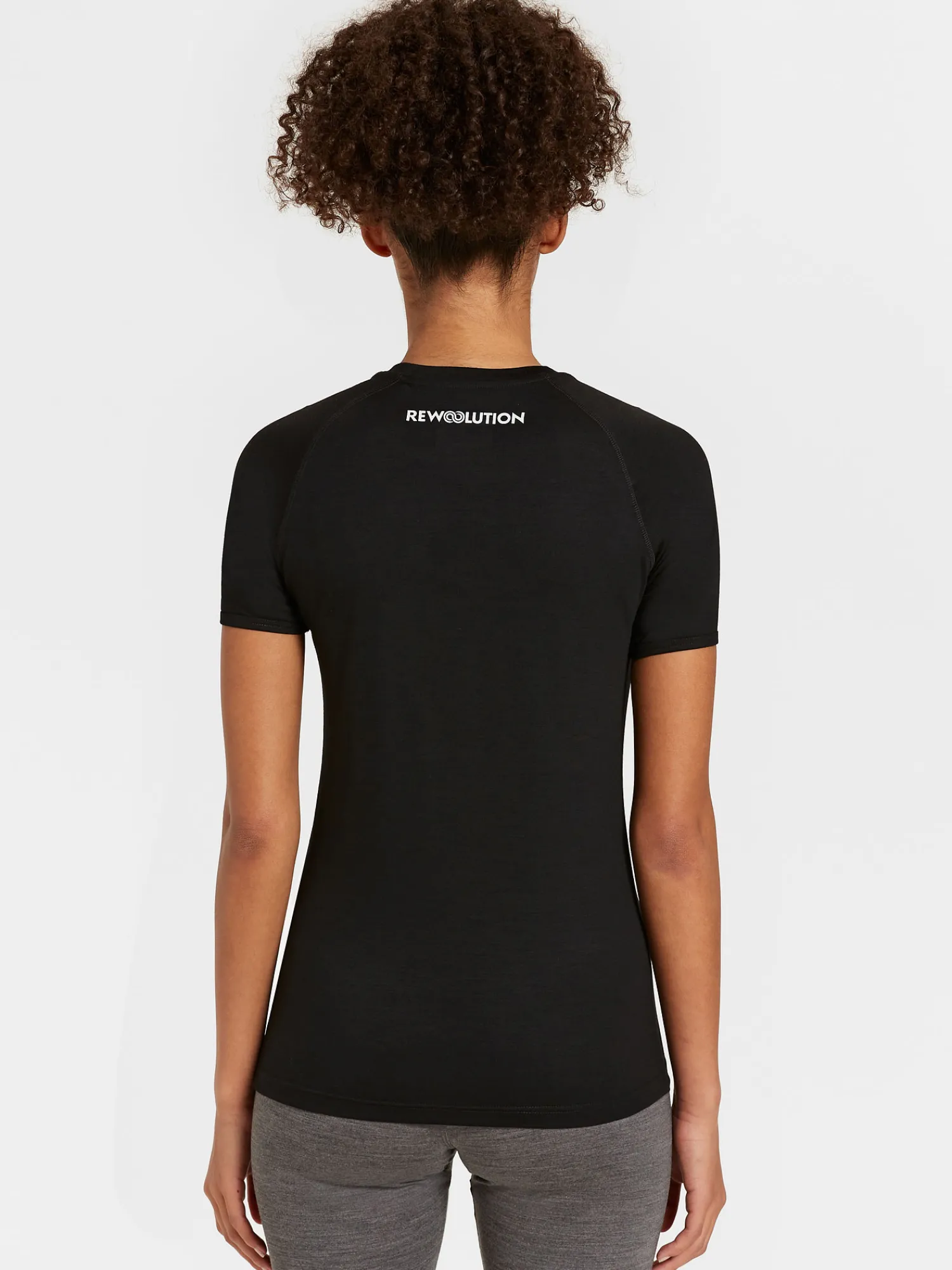 Clearance Rewoolution ALI - t-shirt in merino jersey 190 gr per donna in colore nero