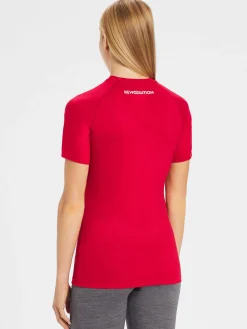 Fashion Rewoolution ALI - t-shirt in merino jersey 190 gr per donna in colore rosso