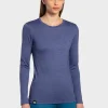 Online Rewoolution BERRY - t-shirt in merino jersey 140 gr  per donna in colore blu