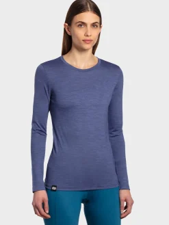Online Rewoolution BERRY - t-shirt in merino jersey 140 gr per donna in colore blu