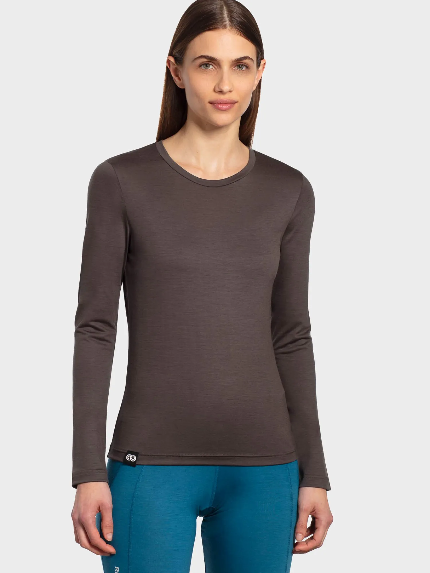 Outlet Rewoolution BERRY - t-shirt in merino jersey 140 gr per donna in colore marrone