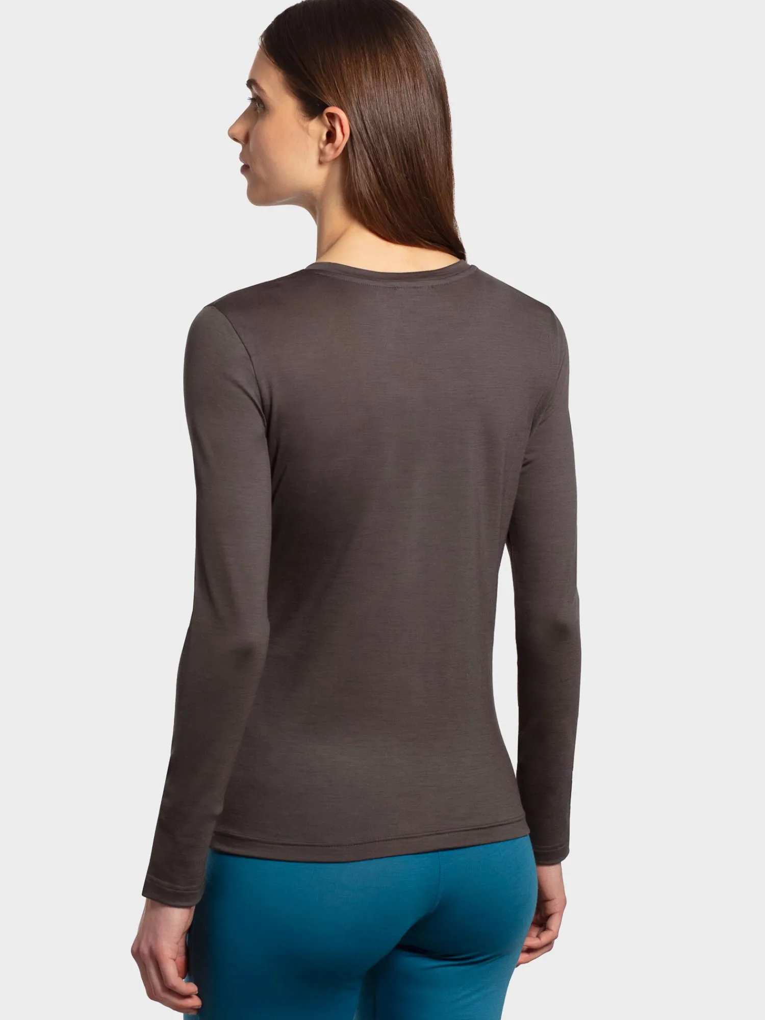 Outlet Rewoolution BERRY - t-shirt in merino jersey 140 gr per donna in colore marrone