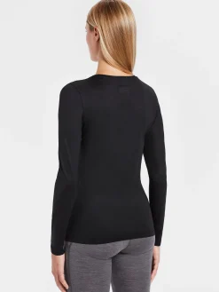 Sale Rewoolution BERRY - t-shirt in merino jersey 140 gr  per donna in colore nero