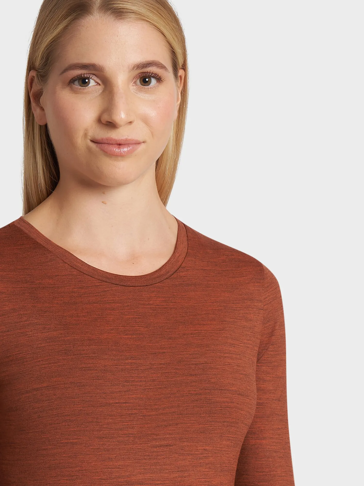 Discount Rewoolution BERRY - t-shirt in merino jersey 140 gr per donna in colore arancione