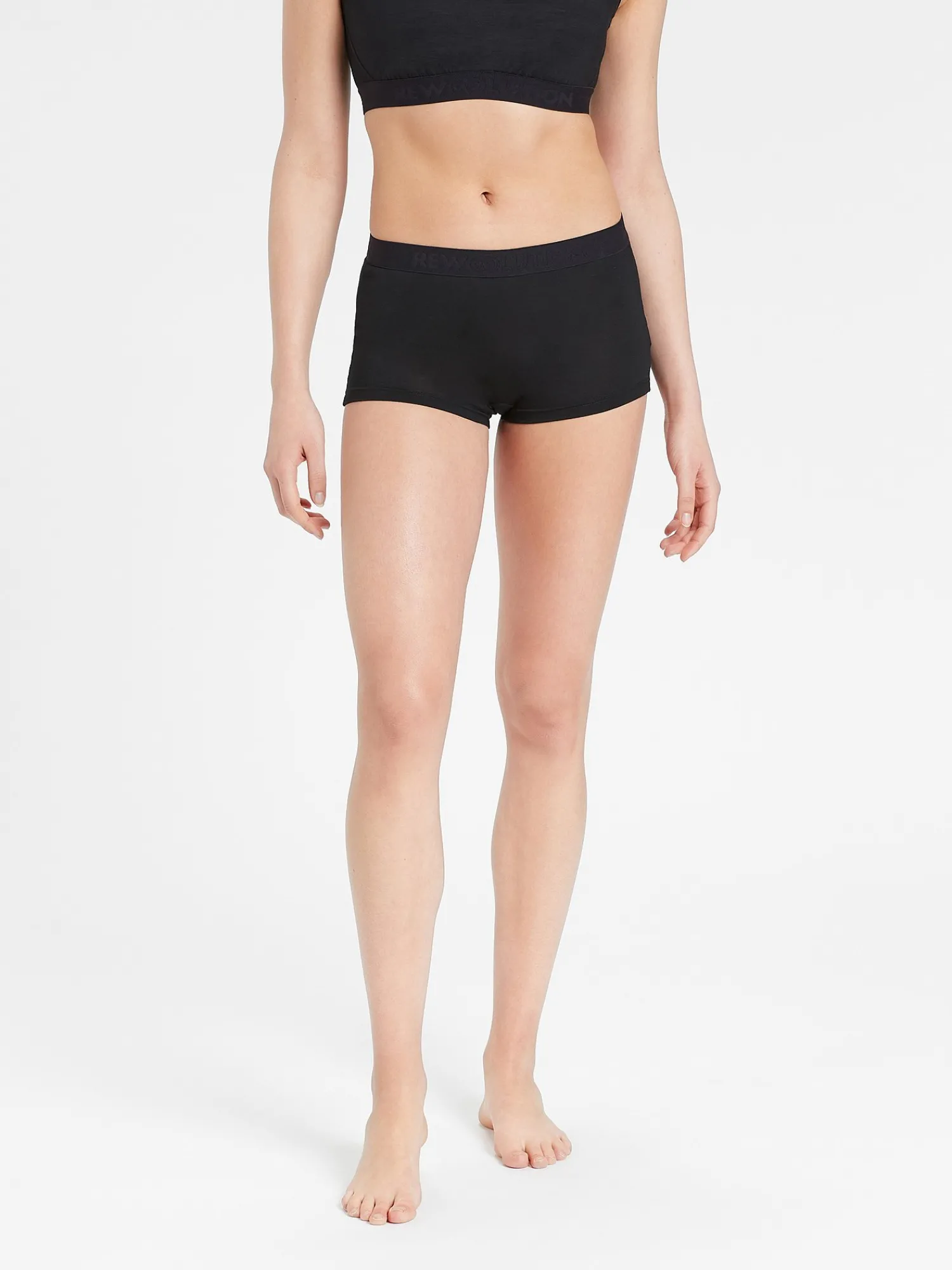 New Rewoolution BOXWA - intimo in merino jersey 140 gr per donna in colore nero