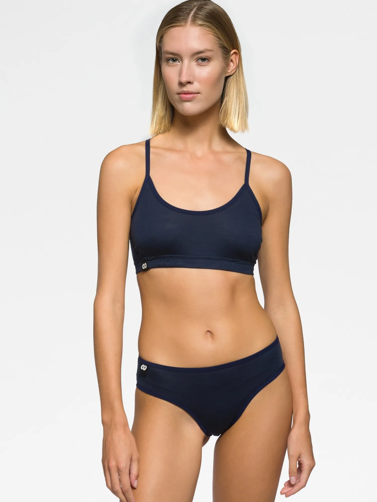 Discount Rewoolution BRA - intimo in merino jersey 140 gr per donna in colore blu