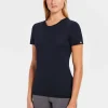 Hot Rewoolution CHERRY - t-shirt in merino jersey 140 gr per donna in colore blu