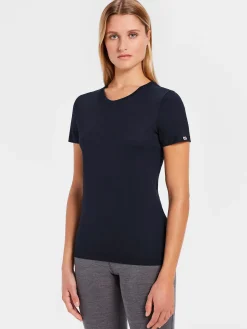 Hot Rewoolution CHERRY - t-shirt in merino jersey 140 gr per donna in colore blu