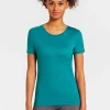 Hot Rewoolution CHERRY - t-shirt in merino jersey 140 gr per donna in colore verde