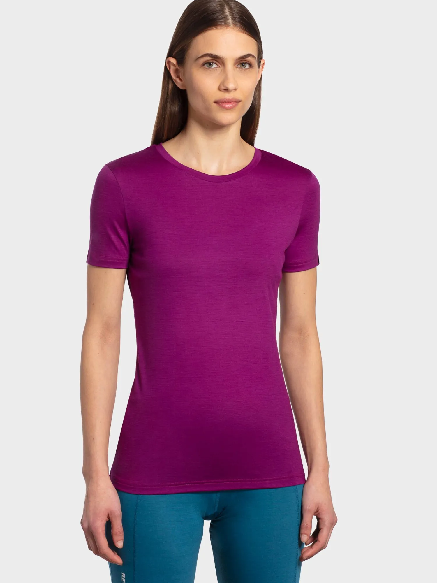 Outlet Rewoolution CHERRY - t-shirt in merino jersey 140 gr per donna in colore viola