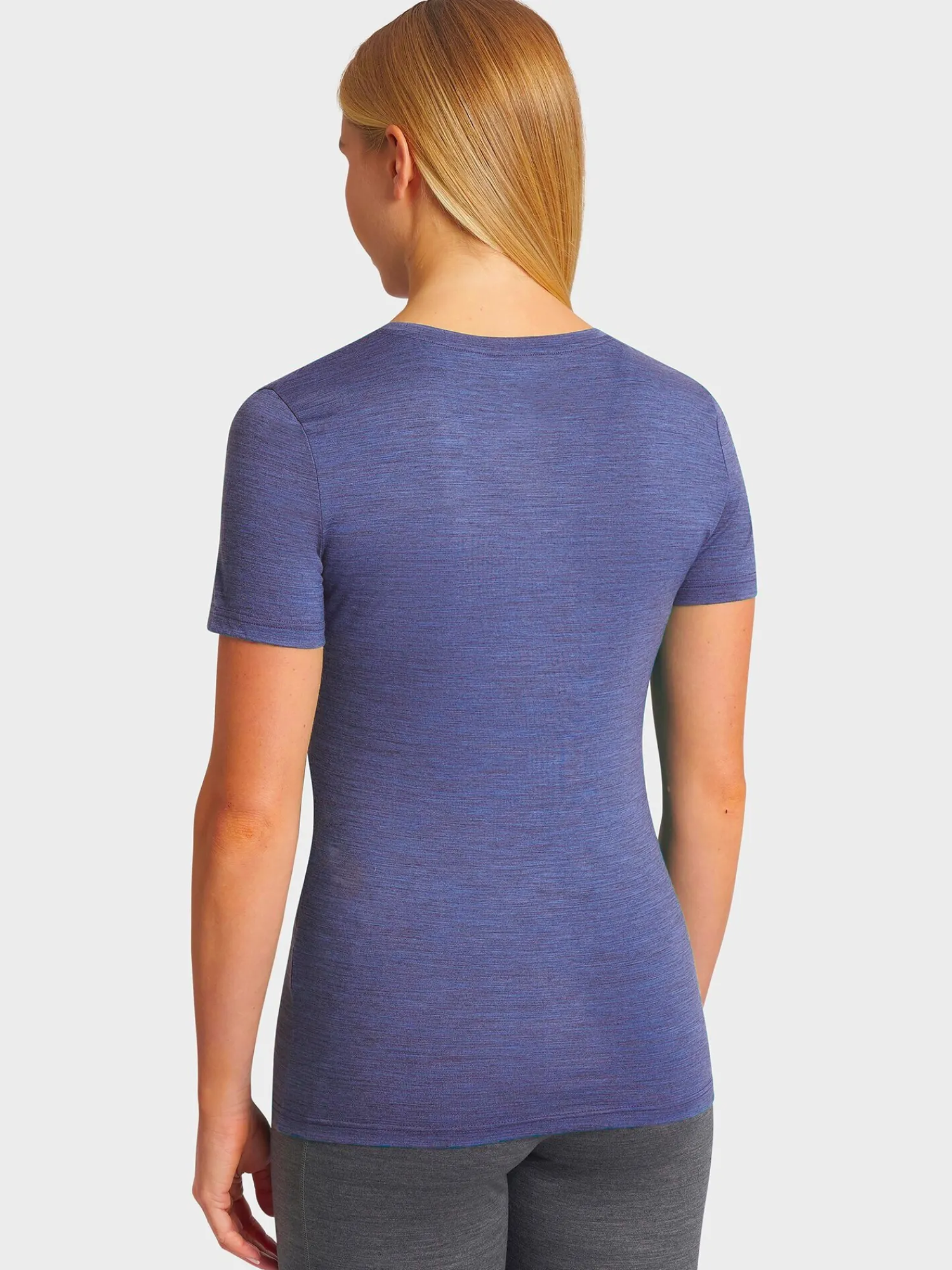 Outlet Rewoolution CHERRY - t-shirt in merino jersey 140 gr per donna in colore blu