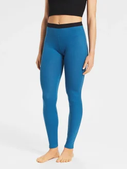 Discount Rewoolution COVER - leggings in merino mesh 180 gr  per donna in colore blu
