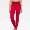New Rewoolution COVER - leggings in merino mesh 180 gr  per donna in colore rosso