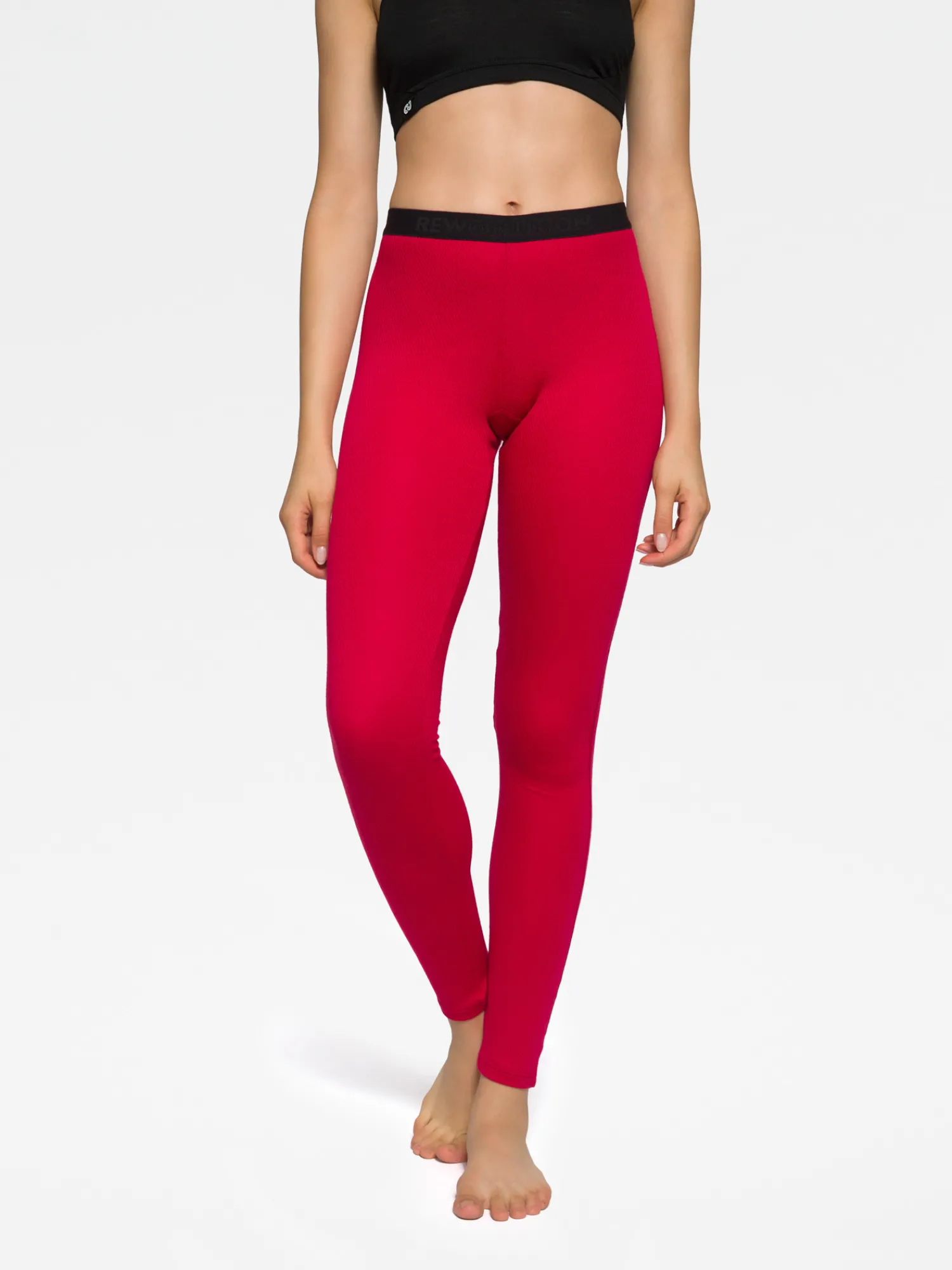 New Rewoolution COVER - leggings in merino mesh 180 gr per donna in colore rosso