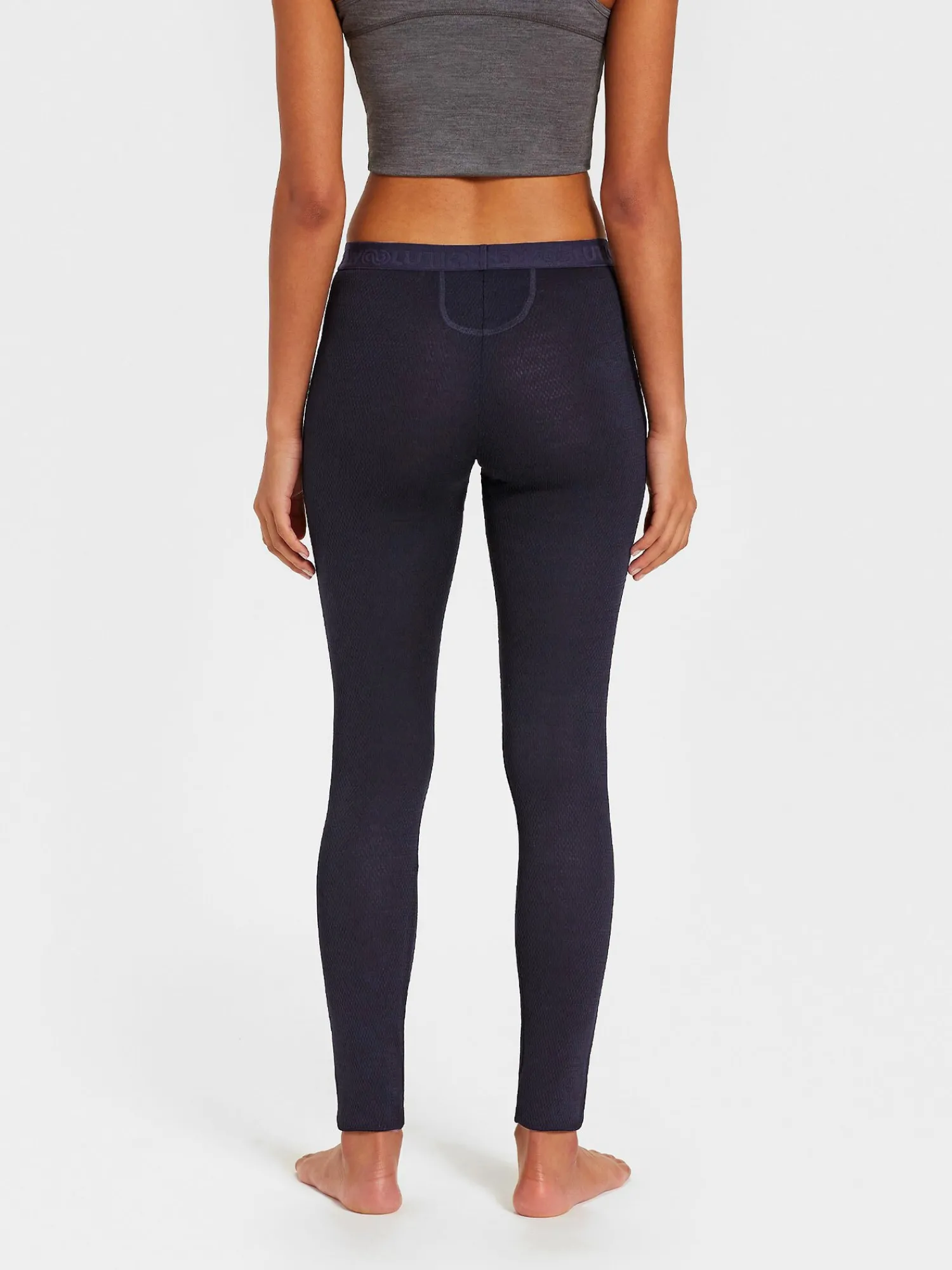 Hot Rewoolution COVER - leggings in merino mesh 180 gr per donna in colore blu