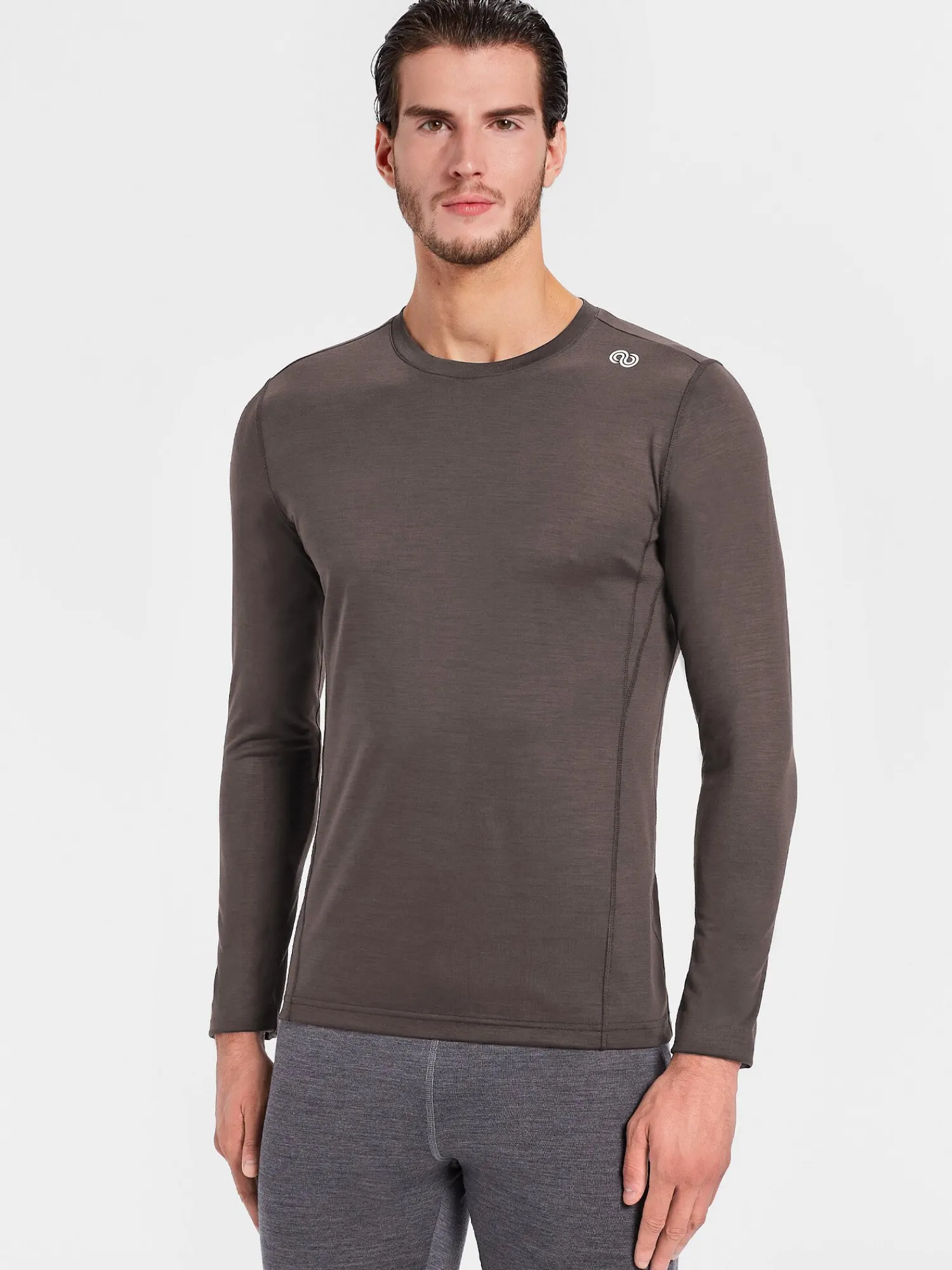 Online Rewoolution EXPLORER - t-shirt in merino jersey 190 gr per uomo in colore marrone