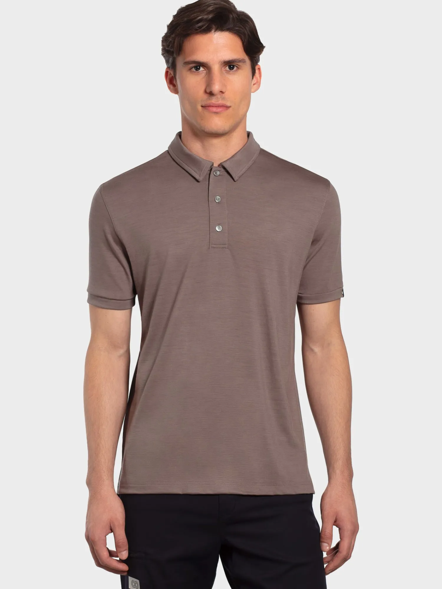 Online Rewoolution FLIP - polo in merino jersey 190 gr per uomo in colore marrone