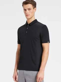 Online Rewoolution FLIP - polo in merino jersey 190 gr per uomo in colore nero