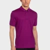 Outlet Rewoolution FLIP - polo in merino jersey 190 gr per uomo in colore viola