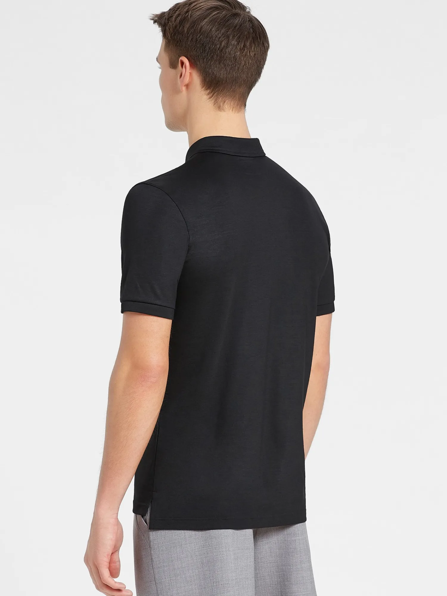 Online Rewoolution FLIP - polo in merino jersey 190 gr per uomo in colore nero