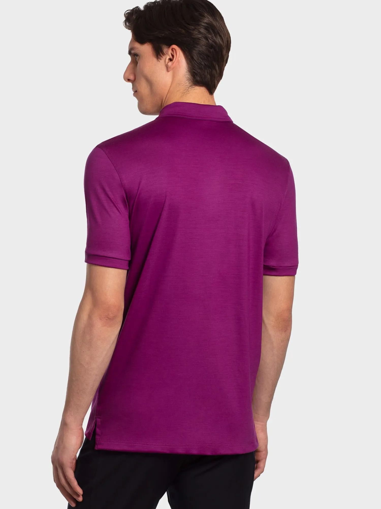 Outlet Rewoolution FLIP - polo in merino jersey 190 gr per uomo in colore viola