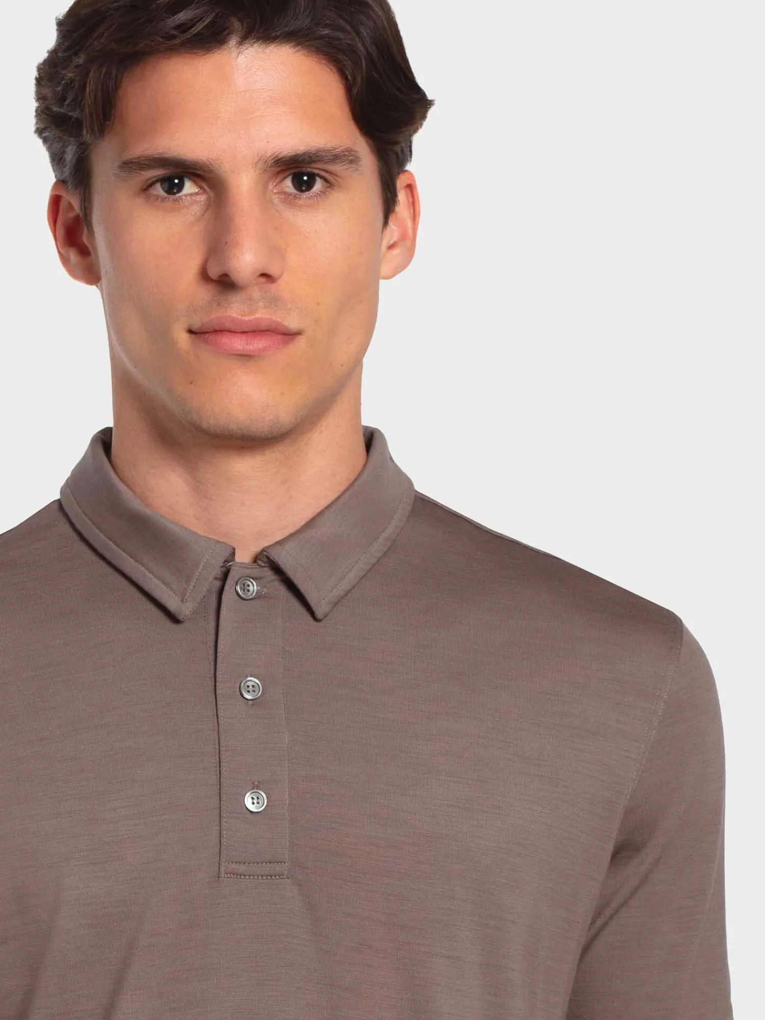 Online Rewoolution FLIP - polo in merino jersey 190 gr per uomo in colore marrone