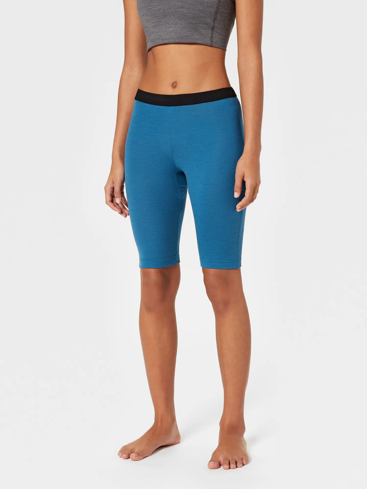 Discount Rewoolution HELLA - leggings in merino mesh 180 gr per donna in colore blu