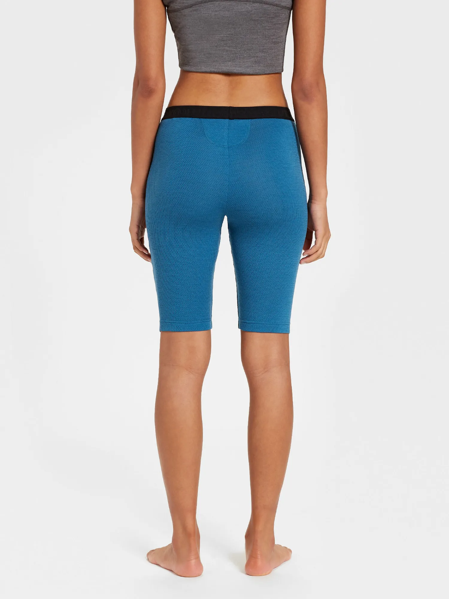 Discount Rewoolution HELLA - leggings in merino mesh 180 gr per donna in colore blu