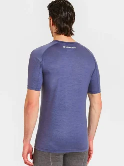 Outlet Rewoolution HERO - t-shirt in merino jersey 140 gr per uomo in colore blu