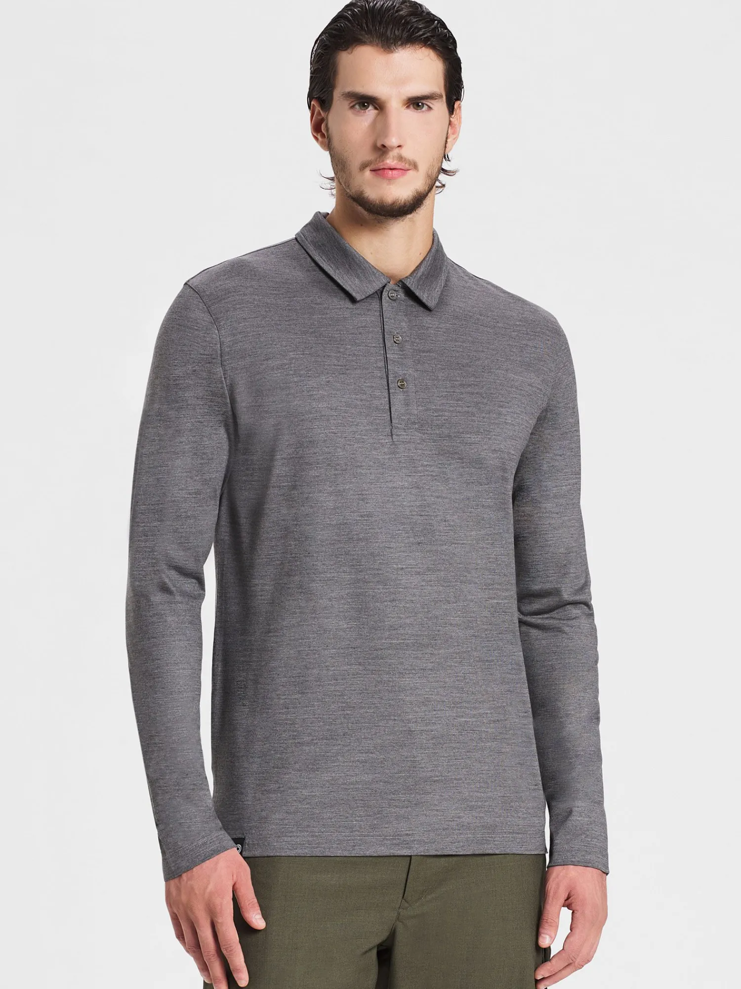 Outlet Rewoolution INDY - polo in merino jersey 190 gr per uomo in colore grigio
