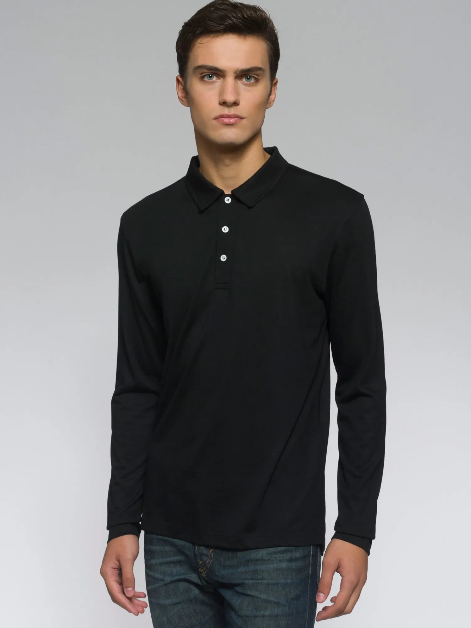 Hot Rewoolution INDY - polo in merino jersey 190 gr per uomo in colore nero