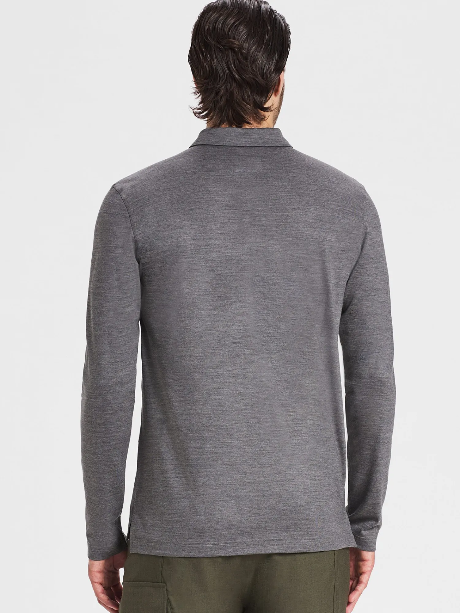 Outlet Rewoolution INDY - polo in merino jersey 190 gr per uomo in colore grigio