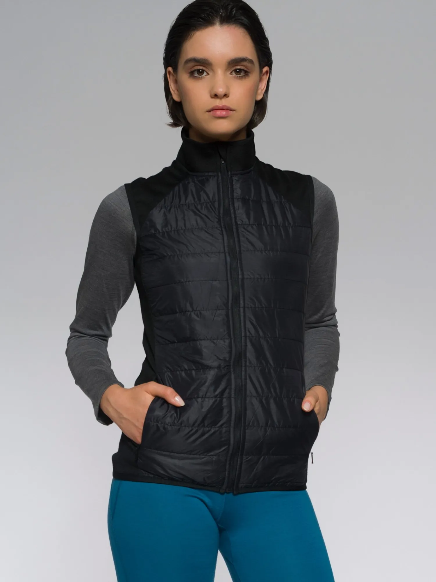 Online Rewoolution IRIS - giacca in merino punto roma 280 gr per donna in colore nero