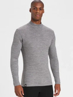 Online Rewoolution ISLAND - t-shirt in merino mesh 180 gr per uomo in colore grigio