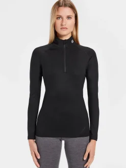 Hot Rewoolution LINDSEY - felpa in merino jersey 190 gr per donna in colore nero
