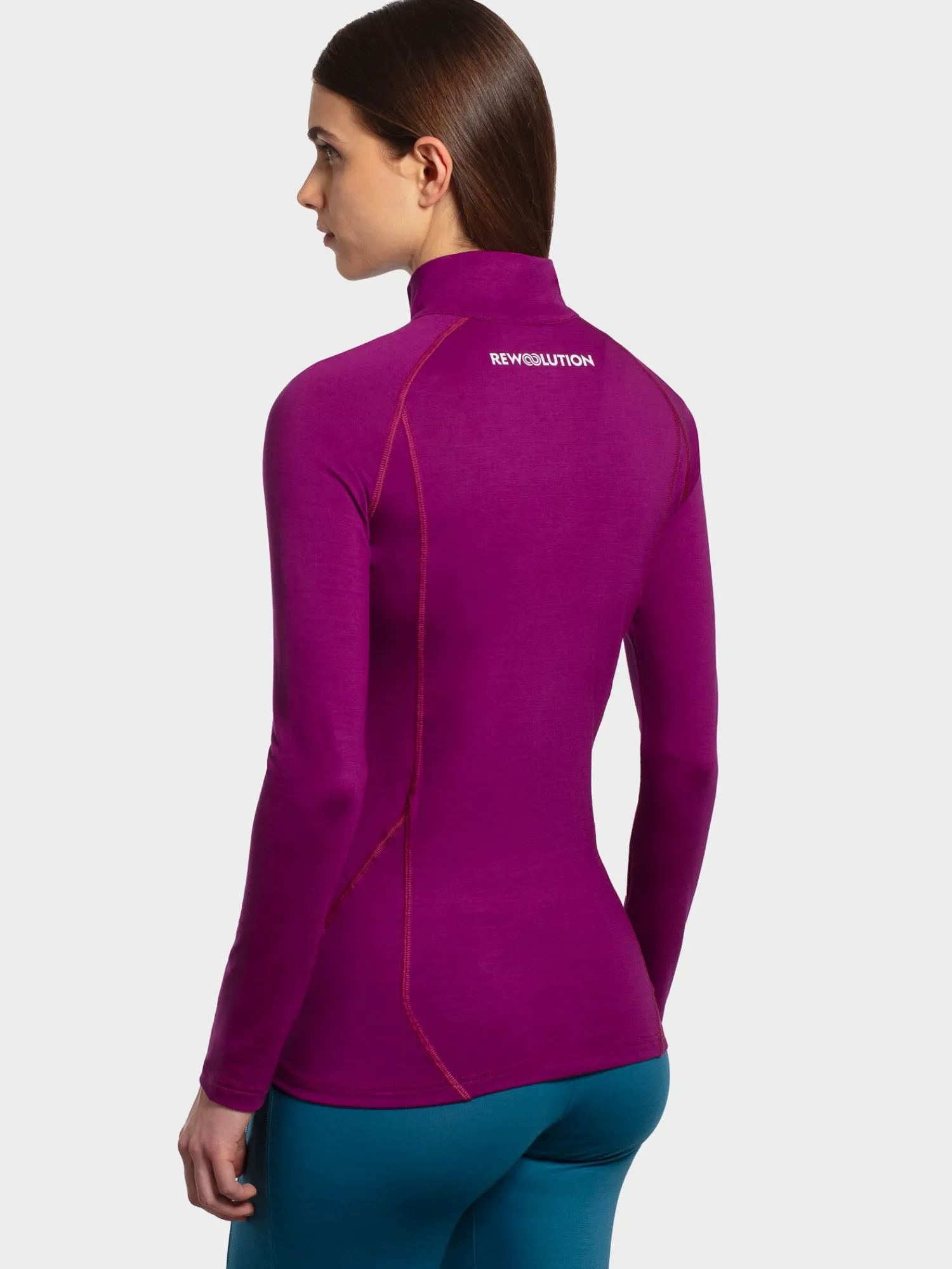 Sale Rewoolution LINDSEY - felpa in merino jersey 190 gr per donna in colore viola