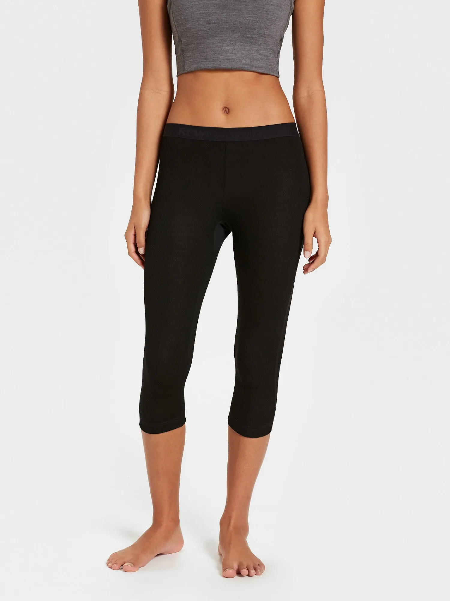 Outlet Rewoolution LINS - leggings in merino mesh 180 gr per donna in colore nero