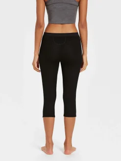 Outlet Rewoolution LINS - leggings in merino mesh 180 gr  per donna in colore nero