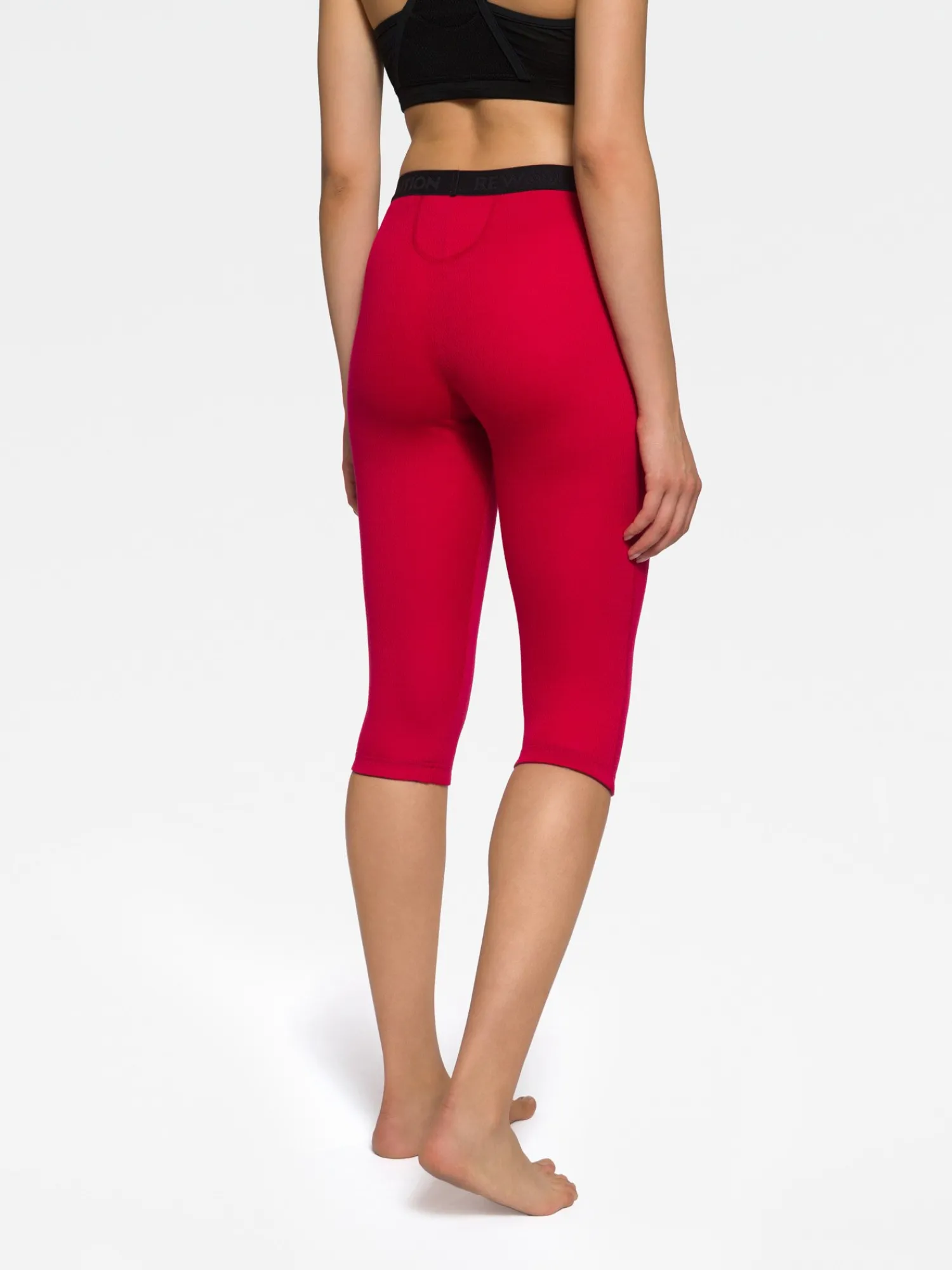 Online Rewoolution LINS - leggings in merino mesh 180 gr per donna in colore rosso