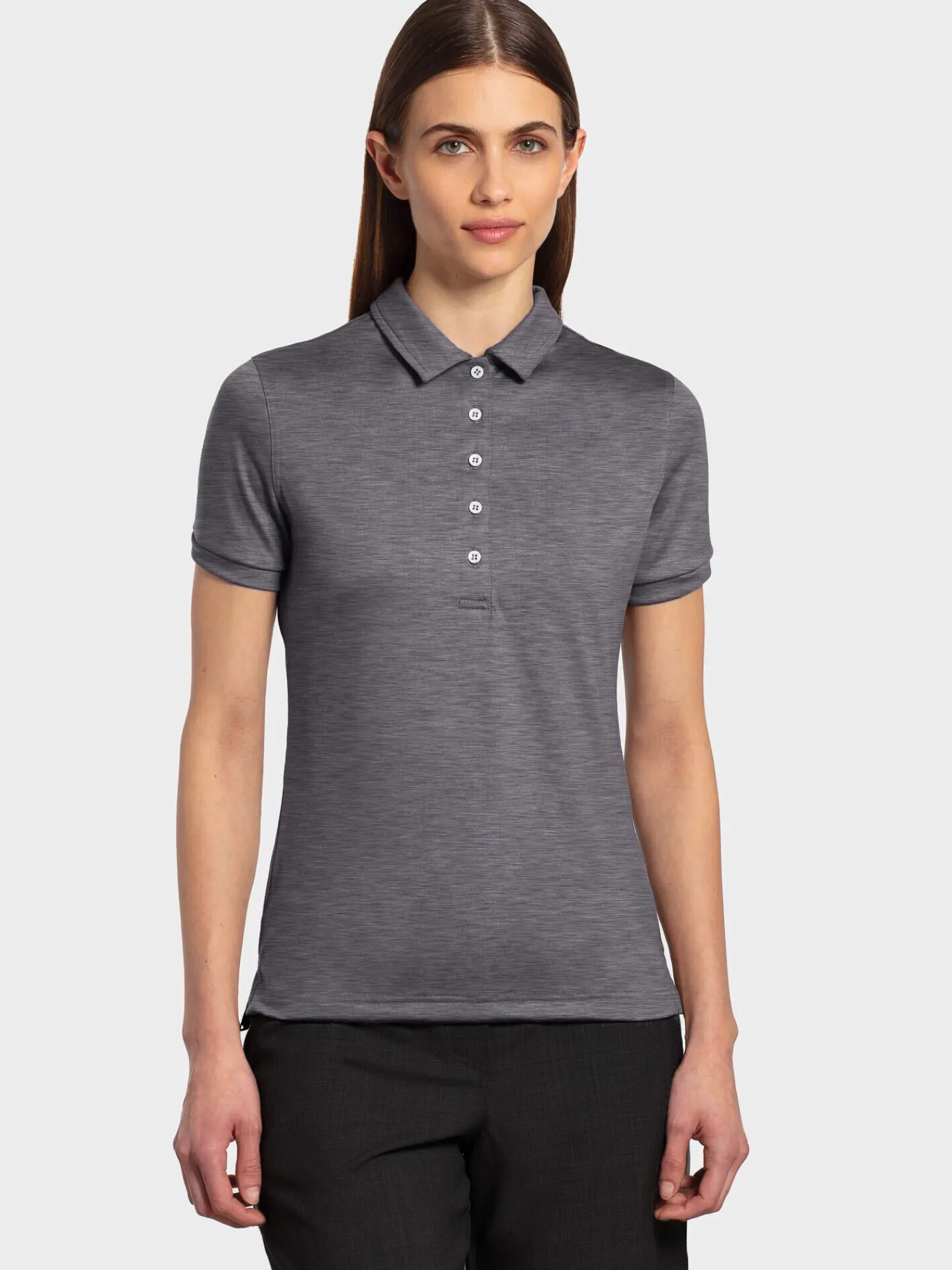Discount Rewoolution MIRTH - polo in merino jersey 190 gr per donna in colore grigio